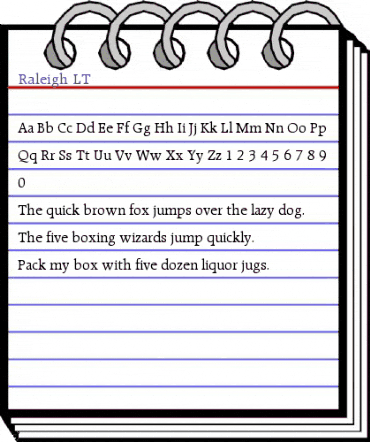Raleigh LT Regular animated font preview