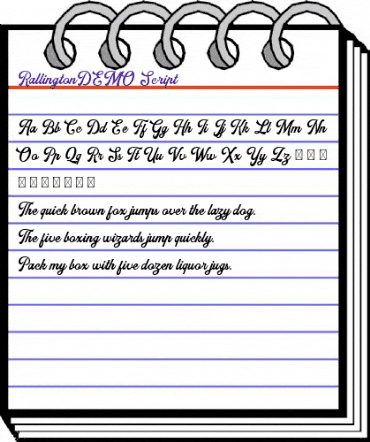 RallingtonDEMO Script Regular animated font preview