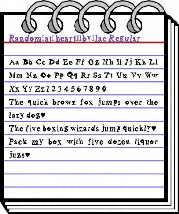 Random_at_heart__by_lae Regular animated font preview