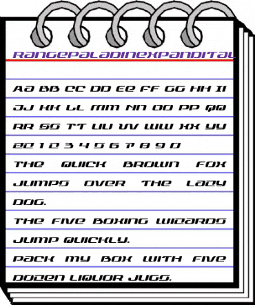 Range Paladin Expanded Italic Expanded Italic animated font preview Range Paladin Expanded Italic Expanded Italic animated font preview