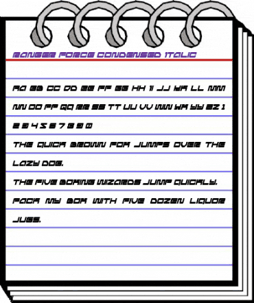 Ranger Force Condensed Italic Regular animated font preview Ranger Force Condensed Italic Regular animated font preview