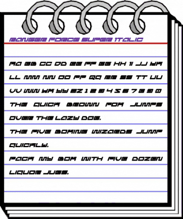 Ranger Force Super-Italic Regular animated font preview Ranger Force Super-Italic Regular animated font preview
