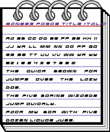 Ranger Force Title Italic Regular animated font preview Ranger Force Title Italic Regular animated font preview