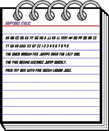 Raptors Italic animated font preview Raptors Italic animated font preview