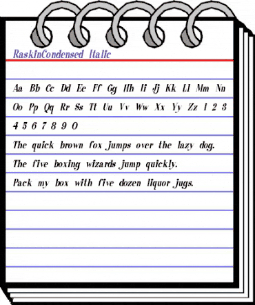 RaskinCondensed Italic animated font preview RaskinCondensed Italic animated font preview