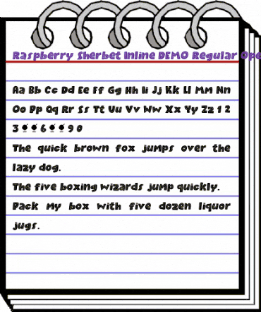 Raspberry Sherbet Inline DEMO Regular animated font preview Raspberry Sherbet Inline DEMO Regular animated font preview