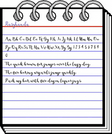 Rasyhanda Regular animated font preview