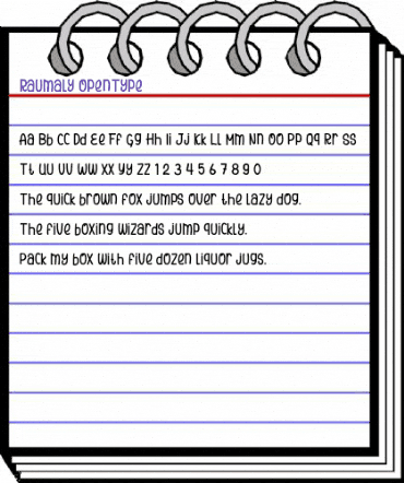 Raumaly Regular animated font preview