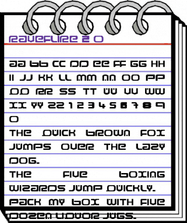 Raveflire 2.0 Regular animated font preview