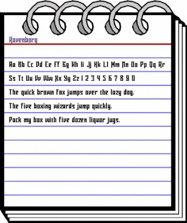 Ravenborg Regular animated font preview