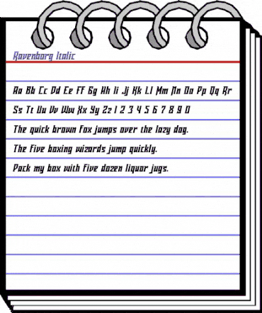 Ravenborg Italic Italic animated font preview