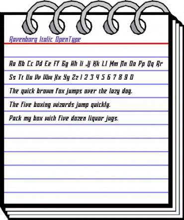 Ravenborg Italic Italic animated font preview