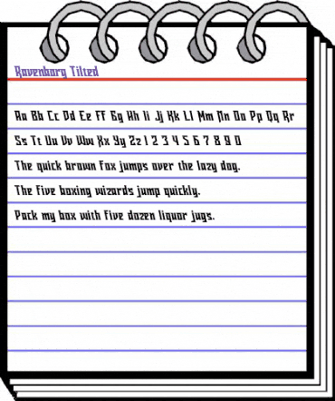 Ravenborg Tilted Regular animated font preview Ravenborg Tilted Regular animated font preview