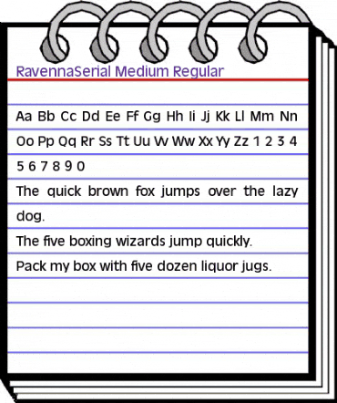 RavennaSerial-Medium Regular animated font preview