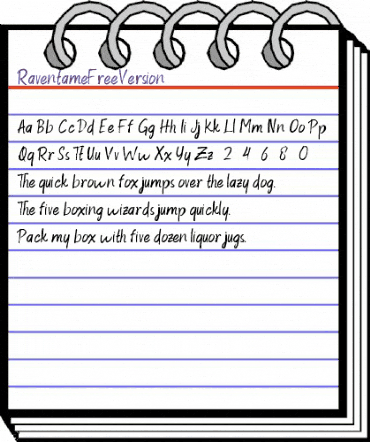 Raventame Free Version Regular animated font preview