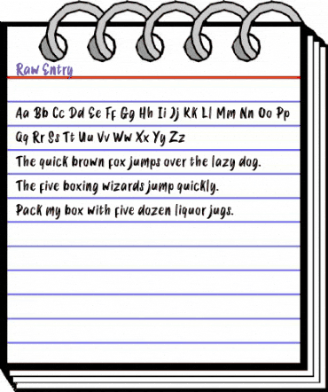 Raw Entry Regular animated font preview