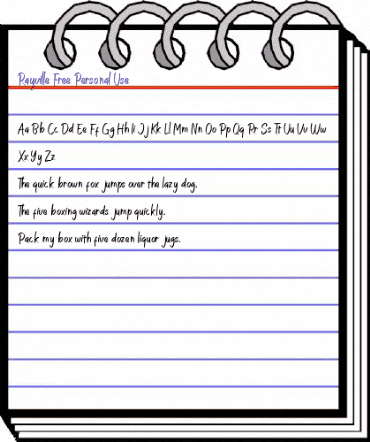 Rayville Free Personal Use Regular animated font preview