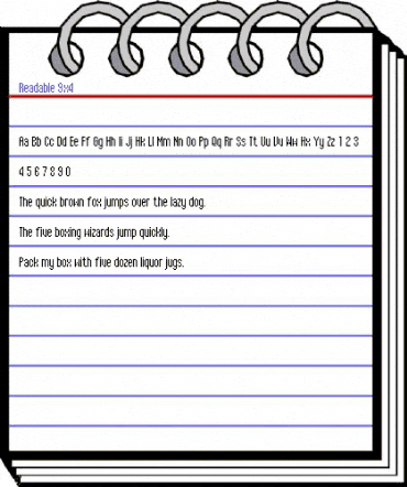 Readable 9x4 Regular animated font preview