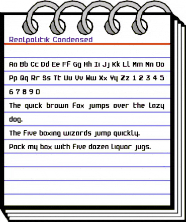 Realpolitik Condensed Condensed animated font preview