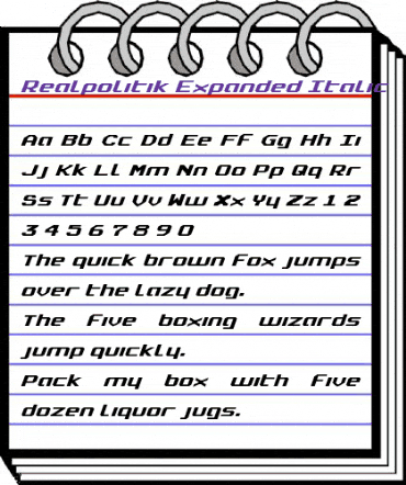 Realpolitik Expanded Italic Expanded Italic animated font preview Realpolitik Expanded Italic Expanded Italic animated font preview