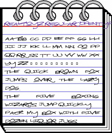 Real Toyz Regular animated font preview