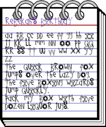 Rebekah's Birthday Regular animated font preview