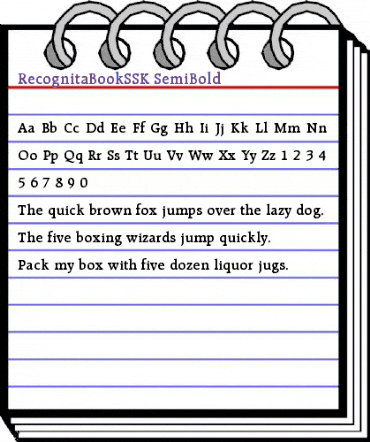 RecognitaBookSSK SemiBold animated font preview