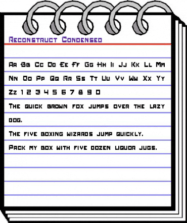 Reconstruct Condensed Regular animated font preview Reconstruct Condensed Regular animated font preview