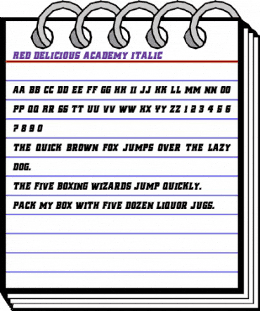 Red Delicious Academy Italic Italic animated font preview