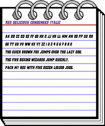 Red Delicious Condensed Italic Condensed Italic animated font preview