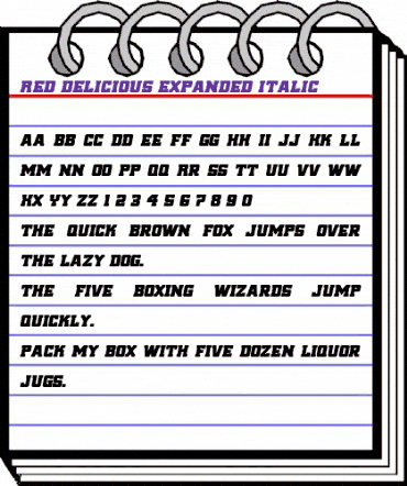 Red Delicious Expanded Italic Expanded Italic animated font preview