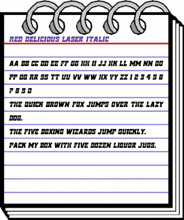 Red Delicious Laser Italic Italic animated font preview