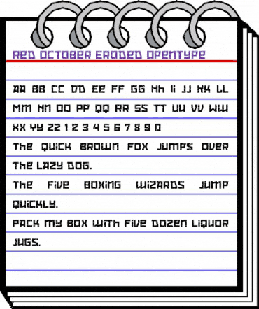 Red October Eroded Regular animated font preview
