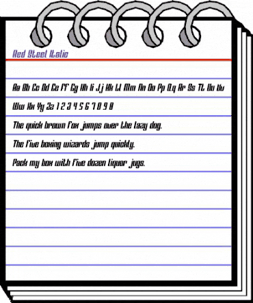 Red Steel Italic Regular animated font preview