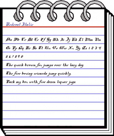 Redcoat Italic Italic animated font preview Redcoat Italic Italic animated font preview