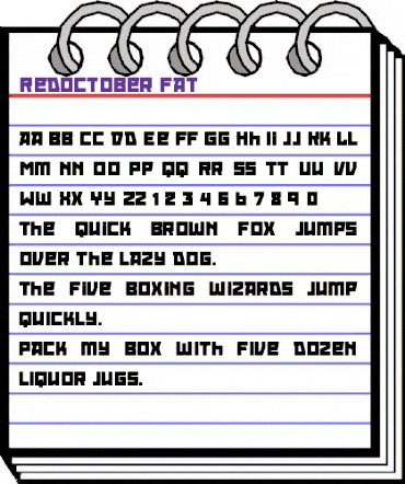 Red October Fat animated font preview