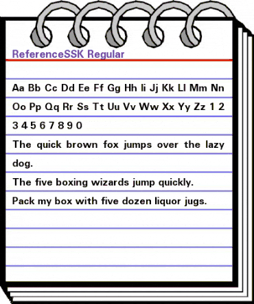 ReferenceSSK Regular animated font preview ReferenceSSK Regular animated font preview