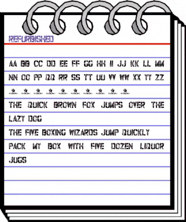 refurbished Regular animated font preview