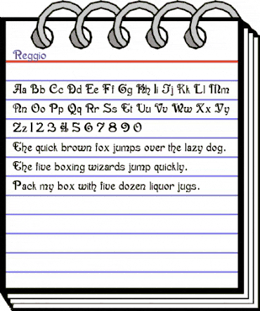 Reggio Regular animated font preview Reggio Regular animated font preview