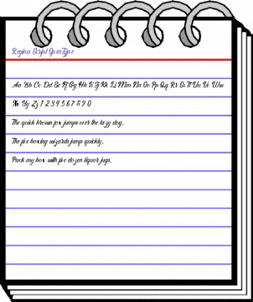 Regina Script Regular animated font preview Regina Script Regular animated font preview