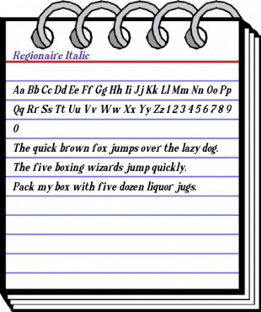 Regionaire Italic Regular animated font preview Regionaire Italic Regular animated font preview