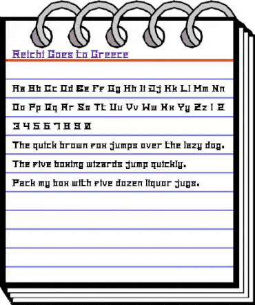Reichi Goes to Greece Regular animated font preview Reichi Goes to Greece Regular animated font preview