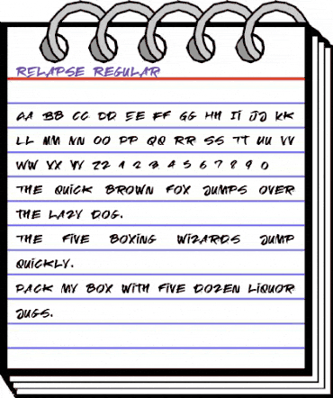 RElapse Regular animated font preview