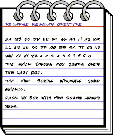 RElapse Regular animated font preview