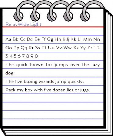 RelayWide-Light Regular animated font preview
