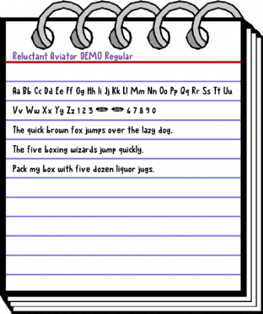 Reluctant Aviator DEMO Regular animated font preview