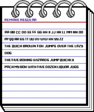 Remake Regular animated font preview