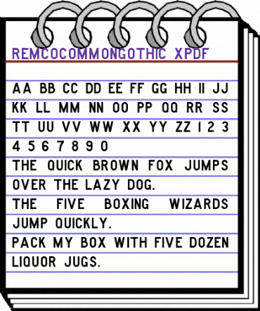 RemcoCommonGothic XPDF Regular animated font preview