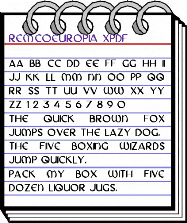 RemcoEuropia XPDF Regular animated font preview