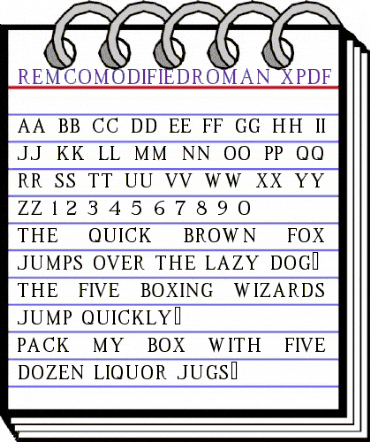 RemcoModifiedRoman XPDF Regular animated font preview